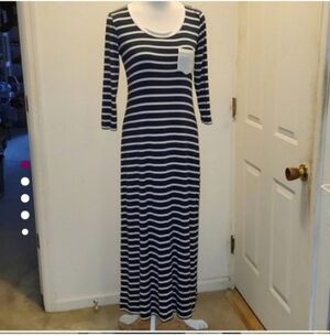 Sonnet James Play Dress maxi stripe strechy T Shirt Coastall small